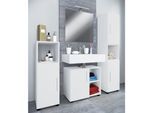 VCM 4-tlg. Badmöbelset Badmöbel Set aus Unterschrank, Midischrank, Hochschrank und Spiegel Badezimmermöbel – Flandu III
