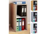 VCM Holzregal stehend platzsparender Aktenschrank Maße ca. H. 74 x B. 35 x T. 37 cm Elegantes Regal Büroregal – Lona I 2f