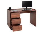 Schreibtisch MCW-J78, Bürotisch Computertisch Arbeitstisch, Schublade, 78x121x60cm ~ Walnuss-Optik