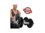 Miweba Sports Kurzhantel MKH110, 10 kg, Gewichte aus Gusseisen, Stahl-Hantelstange, Sternverschluss (Hantelpaar)