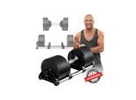 Miweba Sports verstellbare Kurzhantel VH200, Stahl, 2-28 kg, Hantelstange mit Profil, Halte-Gestell (28 kg)