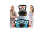 Miweba Sports Soft-Kettlebell KB100, 4-10 kg, PVC-Kugelhantel, Eisengranulat, rosa/türkis/grau (Grau, 10,0 kg)