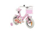 Actionbikes Kinderfahrrad Princess, 12 Zoll, rosa, V-Brake-Bremsen, Prinzessinnen-Design, Stützräder