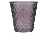 IB Laursen Teelichthalter Karomuster farbig, aubergine