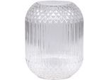 Chic Antique Vase mit kariertem Muster, H25/D18 cm, klar