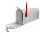 Dema - Amerikanischer Briefkasten American Mailbox Zeitungsrolle Postkasten Stahl weiß