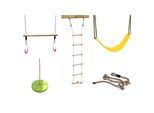 Karibu Schaukel Set Strickleiter Flexschaukel Schaukelscheibe Klettertau Trapezschaukel