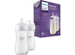 Philips AVENT Babyflasche Natural Response SCY906/02, 2 Stück, 330ml, ab dem 3. Monat, weiß