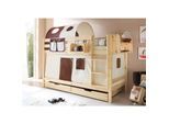 TiCAA Etagenbett "Marcel" Kiefer Natur Classic
