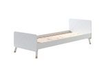 Vipack BILLY - Einzelbett 90 x 200 cm, mit Lattenrost, lackiert, Satin Weiß