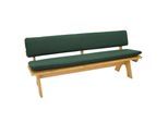 DEGAMO Auflagenset DALLAS für Bank 4-sitzer 195cm, dunkelgrün, 2-teilig