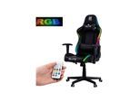 ELITE Gaming-Stuhl DESTINY, Rücken- und Nackenkissen, Wippmechanik, bis 170kg, Sitzhöhe 45-55, MG200 (RGB - Schwarz)