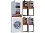 VCM Waschmaschinenschrank Praktischer Überbauschrank mit viel Stauraum Maße: B. 64 x H. 182 x T. 27 cm Waschmaschinenregal für Bad und Waschküche Waschmaschinenüberbauschrank - Lona