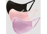 MP Curve Mund-Nasenschutz (3er-Pack) – Schwarz/Geranium Pink/Flieder - M/L