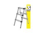 Craftfull Trittleiter CF-131A, 2-5 Stufen, Doppel-Klapptritt aus Aluminium, Anti-Rutsch, klappbar (2 x 3 Stufen)