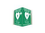 MEDX5 Defibrillator AED-Standort-Winkelschild, nachleuchtend, 20 cm x 20 cm