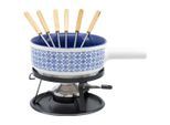 KADASTAR Fondue "Kacheln 9-teilig", blau (blau, weiß), Fondues, Fondue
