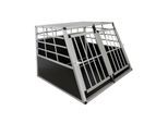Juskys Alu Hundetransportbox XL - 96×90×71 cm verschließbar & pflegeleicht - Hundebox für Hunde