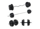 Artsport 3in1 Hantelset mit 2 Kurzhanteln, 1 Langhantel & 1 SZ Curlhantel – 12 Gewichte mit 60kg