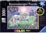 Ravensburger Puzzle Color Star Line, Einhörner im Mondschein, 100 Puzzleteile, leuchtet im Dunkeln, Made in Germany, FSC® - schützt Wald - weltweit, bunt