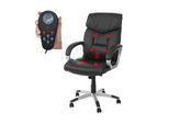 Massage-Bürostuhl MCW-A71, Drehstuhl Chefsessel, Heizfunktion Massagefunktion Kunstleder ~ schwarz