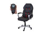 Massage-Bürostuhl MCW-A69, Drehstuhl Chefsessel, Heizfunktion Massagefunktion Kunstleder ~ schwarz