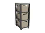 ROTHO Aufbewahrungsbox »Tower 3 x 16 l BRISEN mit Rollen«, (1 St.)