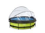 EXIT Lime Pool ø300x76cm mit Abdeckung und Filterpumpe - grün
