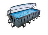 EXIT Stone Pool 540x250x100cm mit Sandfilterpumpe, Abdeckung und Wärmepumpe, versch. Ausführungen