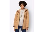 Fleecejacke CASUAL LOOKS, Damen, Gr. 48, braun (camel), 100% Polyester, meliert, unifarben, Jacken Fleecejacke