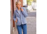 Fleecejacke CASUAL LOOKS, Damen, Gr. 36, blau (taubenblau), 100% Polyester, unifarben, Jacken Fleecejacke