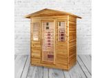 PureHaven Infrarotkabine 153x125x210 cm aus kanadischem Hemlock-Holz Bluetooth-Soundsystem Timer Lic