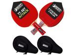 Best Sporting Tischtennisschläger Set Attack I 2 Tischtennis Schläger und 2 Hüllen für die sichere Aufbewahrung I 4-teiliges wertiges Tischtennis Set I Tischtennissets I Table Tennis Racket