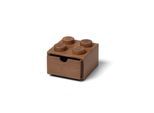 LEGO 2x2 Wooden desk drawer - Dark stained oak wood