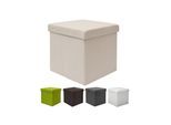 DuneDesign Faltbarer Sitzhocker 38cm Fußhocker Polsterhocker mit ca 42L Stauraum Sitzwürfel Sitzkast