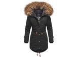 MARIKOO Damen Wintermantel stylischer Winterparka mit abnehmbarem Kunstfell Laviva Princess