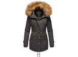 MARIKOO Damen Wintermantel stylischer Winterparka mit abnehmbarem Kunstfell Laviva Princess