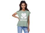 RAYSHYNE Damen T-Shirt mit modischem Aufdruck Amour in Einheitsgröße RS01