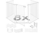 KESSER® Kaminschutzgitter mit Tür Metall Ofenschutzgitter Laufgitter Laufstall Absperrgitter Tierschutzgitter Türschutzgitter für Kinder-Sicherung
