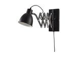 Schwarze Wandlampe Merle mit Scherenarm