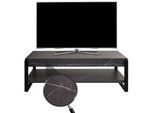 TV-Rack MCW-L53, Fernsehtisch Lowboard TV-Tisch, Metall 42x120x44cm ~ Marmor-Optik grau