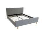 Polsterbett MCW-J98, Bett Doppelbett Bettgestell mit Lattenrost, Massivholz ~ 160x200cm grau