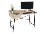 Schreibtisch MCW-J97, Bürotisch Computertisch, Schublade 3D-Struktur 98x114x60cm MVG-zertifiziert ~ Eiche-Optik