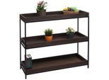 Regal MCW-K71, Standregal Pflanzregal Bücherregal, Holz Metall 3 Ablagen 90x100x35cm ~ dunkelbraun
