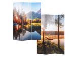 Foto-Paravent mit Schallschutz MCW-L55, akustischer Raumteiler Trennwand Sichtschutz, MVG ~ 180x122cm Waldsee