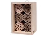 dobar Große Profi-Wildbienen-Nisthilfe 6 versch. Füllungen mit Schutzrahmen - versch. Ausführungen