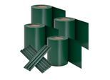 Juskys PVC Sichtschutzstreifen Doppelstabmatten Zaun 4er Set á 35m x 19cm - Zaunfolie – grün