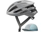 Rennradhelm ABUS "POWERDOME ACE" Gr. L, grau, Helme, L Kopfumfang: 57cm - 61cm, glänzend, unifarben