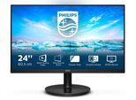 Philips 241V8LA LCD-Monitor (60,5 cm/24 ", 1920 x 1080 px, Full HD, 4 ms Reaktionszeit, 60 Hz, VA LCD), schwarz