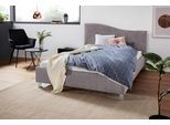 Polsterbett, grau, B:152cm H:100cm L:210cm, Bezug Bett: Velours mit grober Lederoptik (100% Polyester);Bonnellfederkernmatratze: 51% Polypropylen, 39% Polyester, 10% Baumwolle;Kaltschaummatratze: 100% Polyester, Bezug abnehm- und waschbar bis 60C, WESTFALIA SCHLAFKOMFORT, Betten, Polsterbett